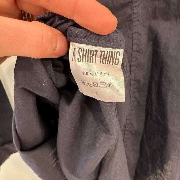A Shirt Thing Women's Cotton Penelope Top Midnight Navy Size Small Ret $248 - Picture 7 of 11